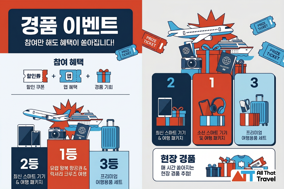 여행 경품 이벤트 항공권 호텔 여행 패키지 경품 시각화